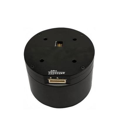 MUWEIDU K7050 24V brushless DC FOC servo motor, top view showing case screws and connector ports