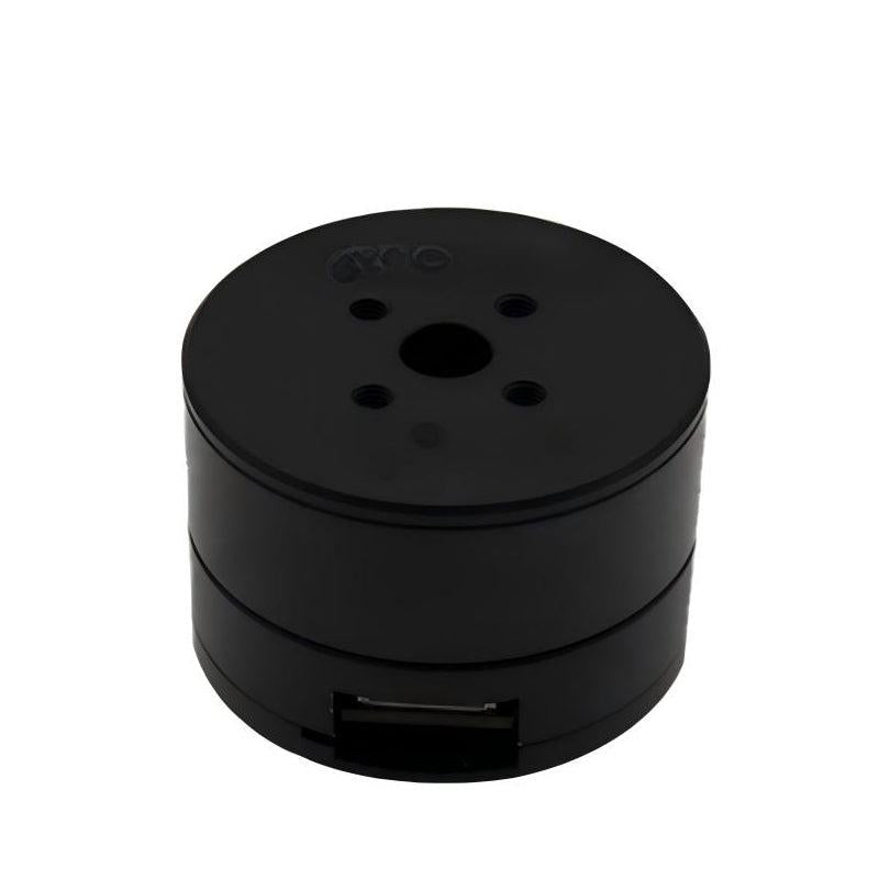 MUWEIDU L3025 mini servo motor, black round housing with top mounting holes and side connector slot