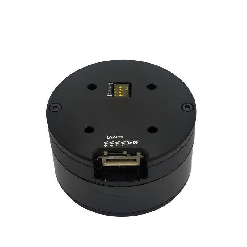 MUWEIDU L5028 mini servo motor, top view showing connector port and mounting holes