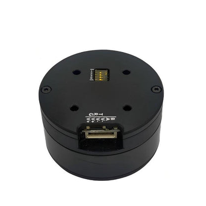 MUWEIDU L5028 mini servo motor, top view showing connector port and mounting holes
