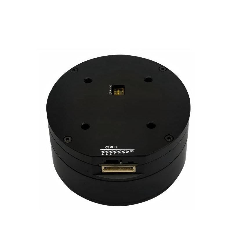 MUWEIDU L7028 servo motor top view with mounting holes, status window and side connector port