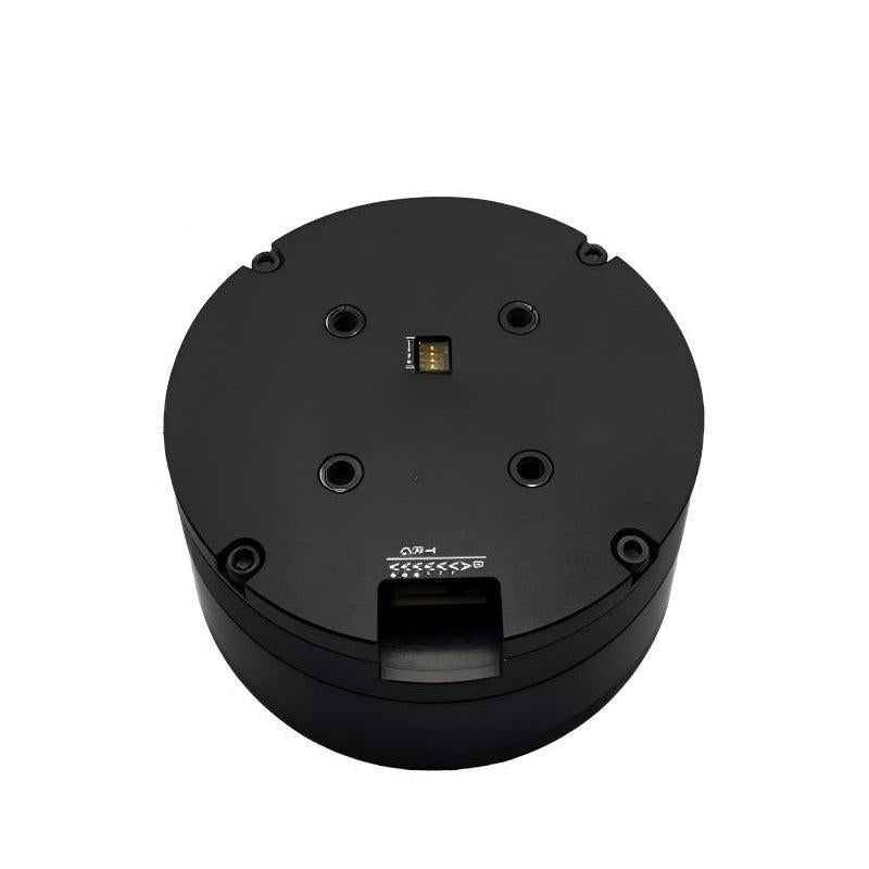 MUWEIDU L9030 brushless DC servo motor, rear housing view with connector port and mounting screw holes