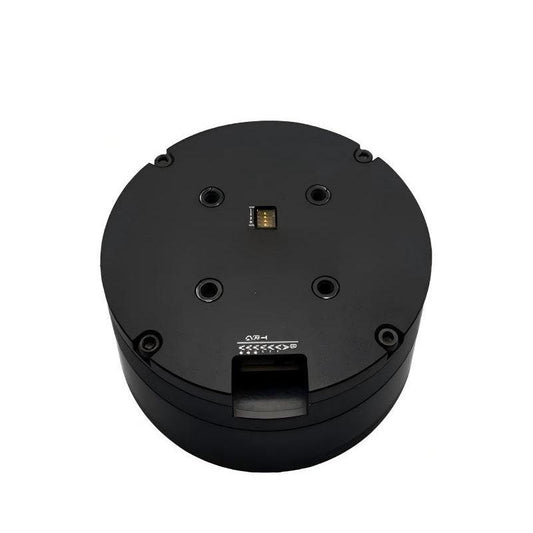 MUWEIDU L9030 brushless DC servo motor, rear housing view with connector port and mounting screw holes