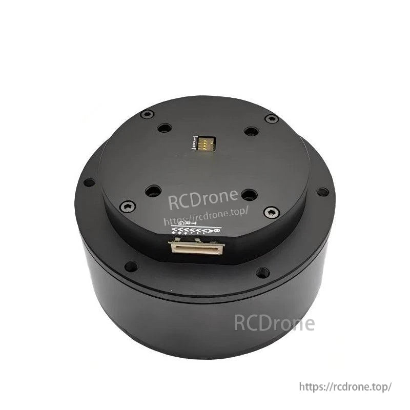 Top face of L9050 motor showing mounting holes, pin header and white board connector (watermarked)