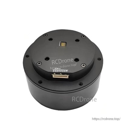 Top face of L9050 motor showing mounting holes, pin header and white board connector (watermarked)