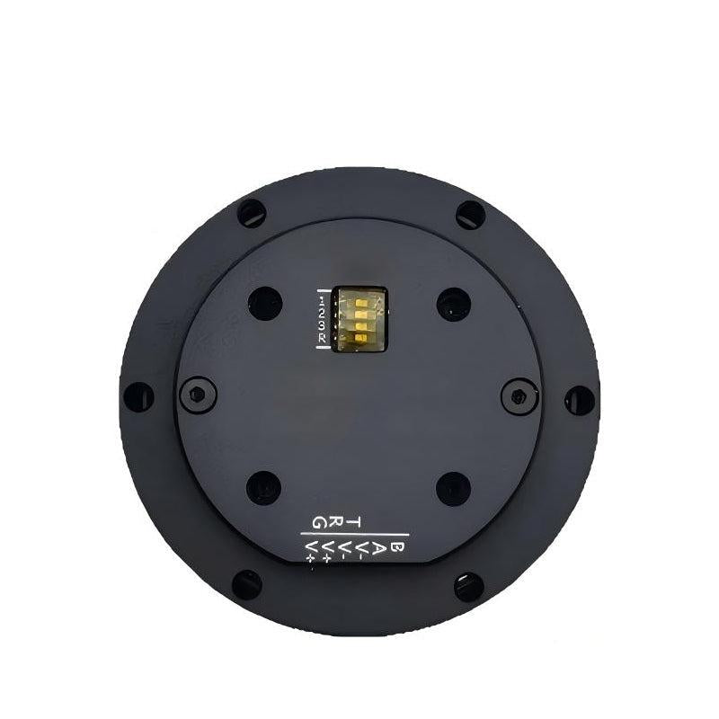 MUWEIDU T5001-10 TS compact servo geared motor rear faceplate with DIP switch port and mounting screws