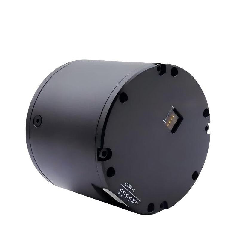 MUWEIDU TS5003-10 compact servo geared motor, black cylindrical housing side profile