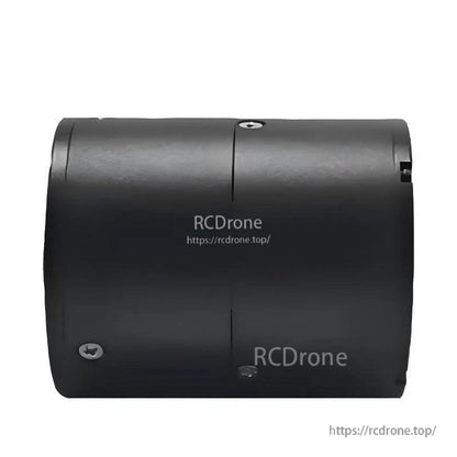 Side view of black servo motor housing with visible RCDRone watermark text on casing