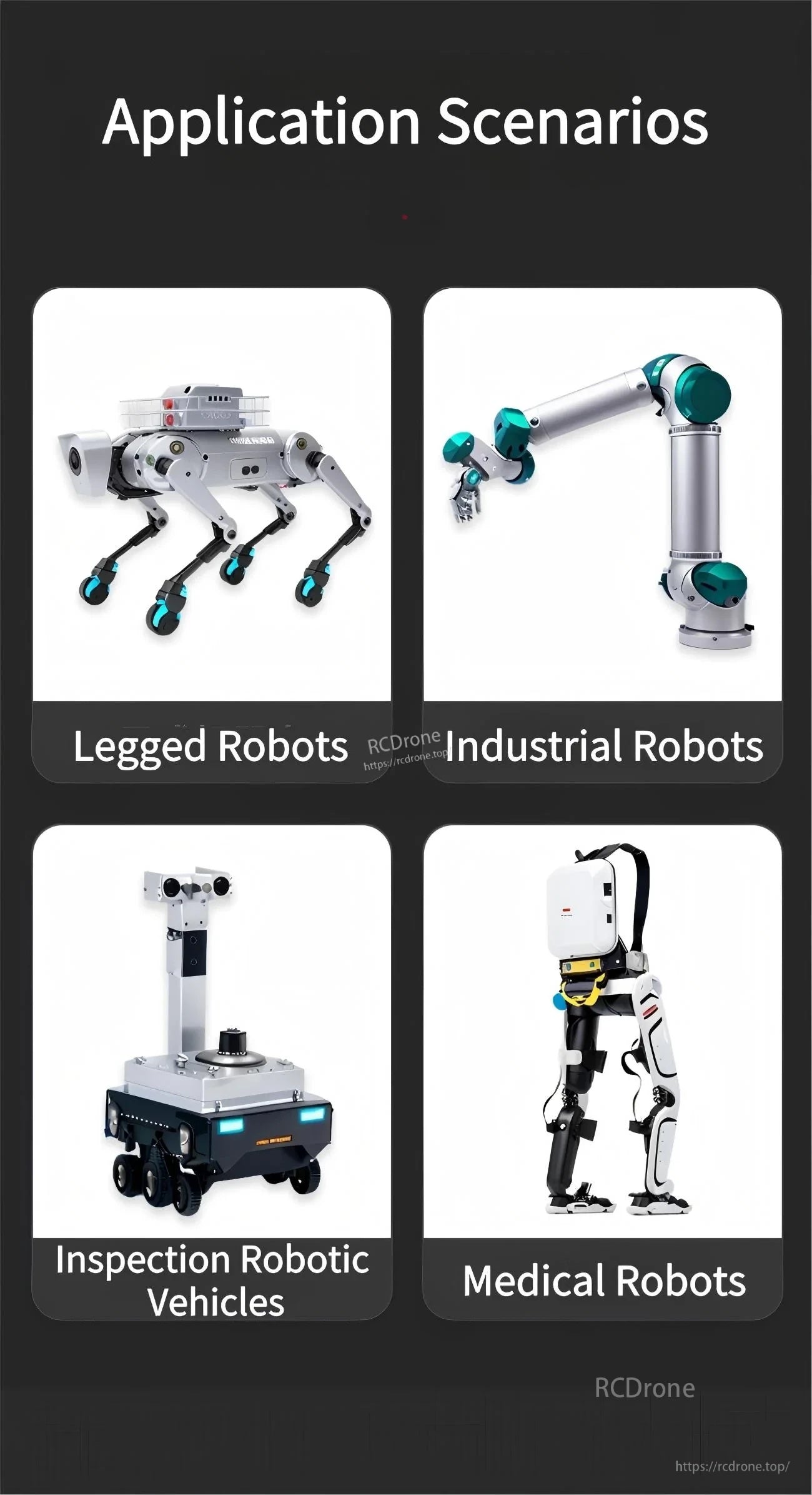Robotics application scenarios for the servo geared motor: legged robots, industrial arms, inspection vehicles, and exoskeletons