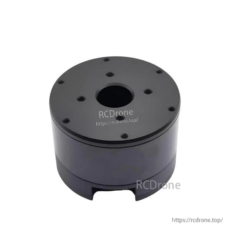 Top view of round black drive motor housing with threaded mounting holes and center opening (watermarked)