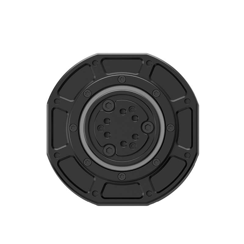 Front view of D90 robot joint drive showing circular mounting plate and bolt pattern