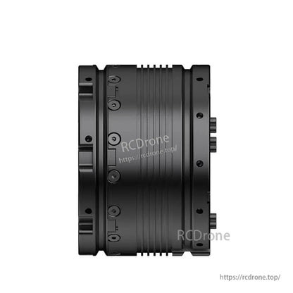 Opposite side profile of actuator module showing end flange and body screws