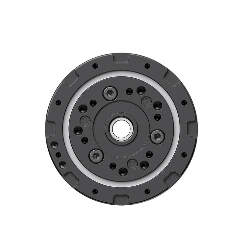 MagicLab D90N20 motor module front view showing output bore and circular mounting hole pattern