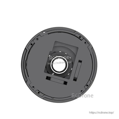 Rear view of motor module showing backplate, central opening, and recessed mounting features