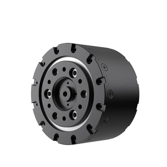 MagicLab P110 joint drive motor, angled view showing mounting face and bolt pattern