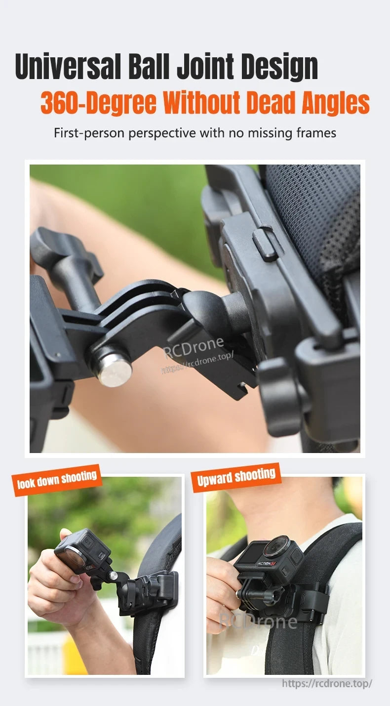 Magnetic Backpack Clip, 360-degree adjustable backpack clip with universal ball joint