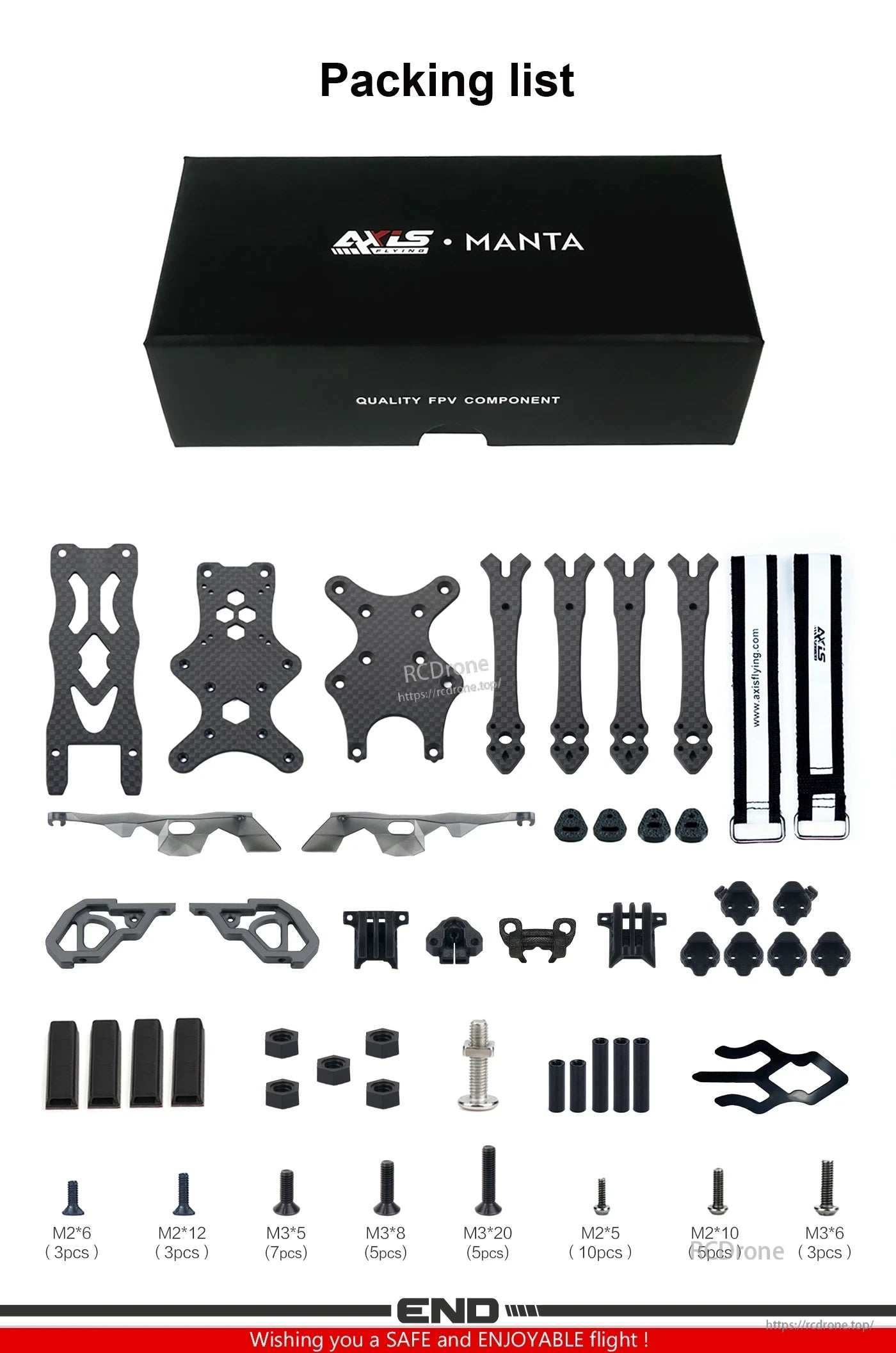 The Manta 30 Drone Frame features carbon fiber components and durable design, ideal for FPV drones, with all accessories included for safe, enjoyable flights.