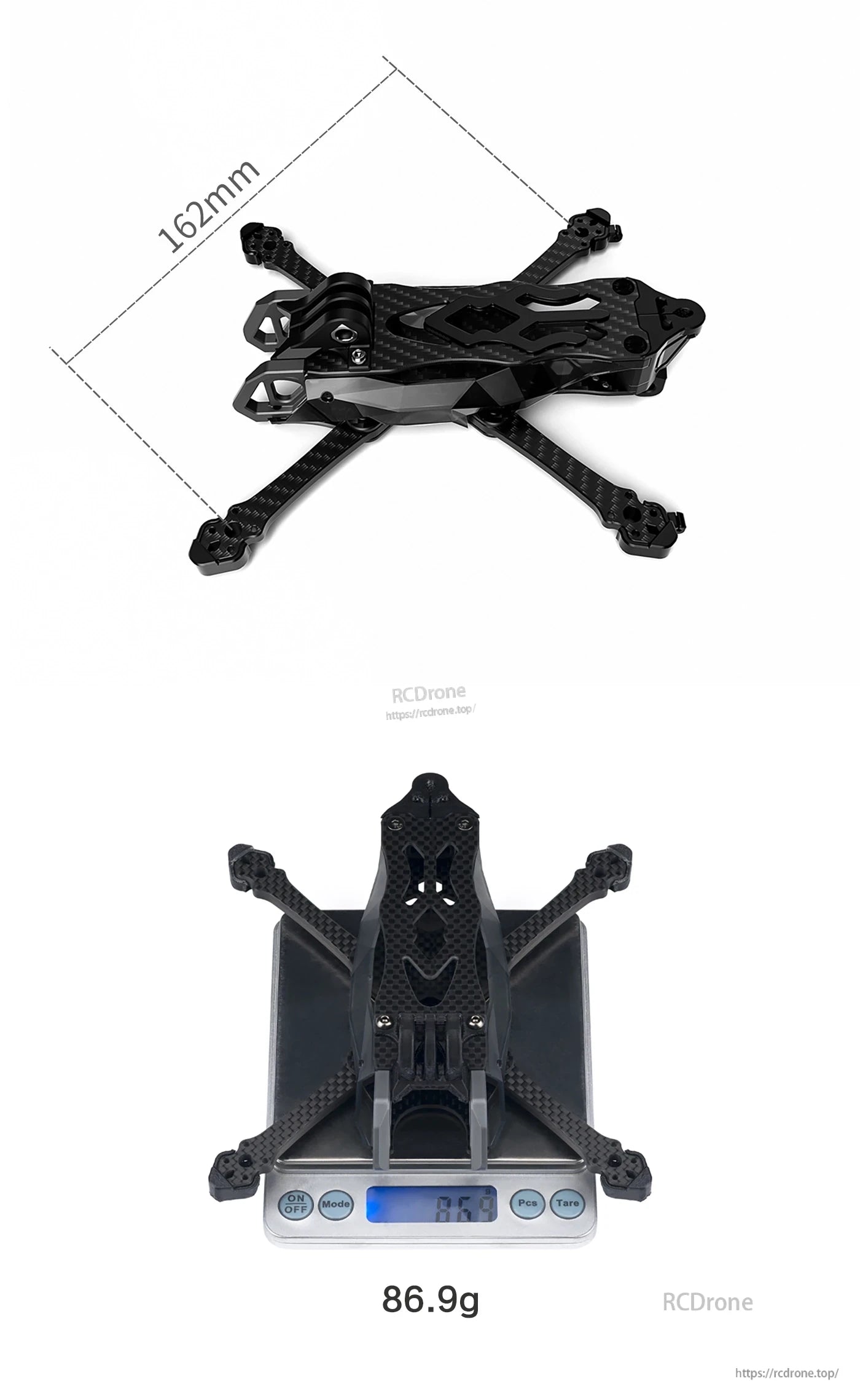 Manta 30 Drone Frame, The product features T700 carbon fiber construction with 3 layers of 2mm plates.