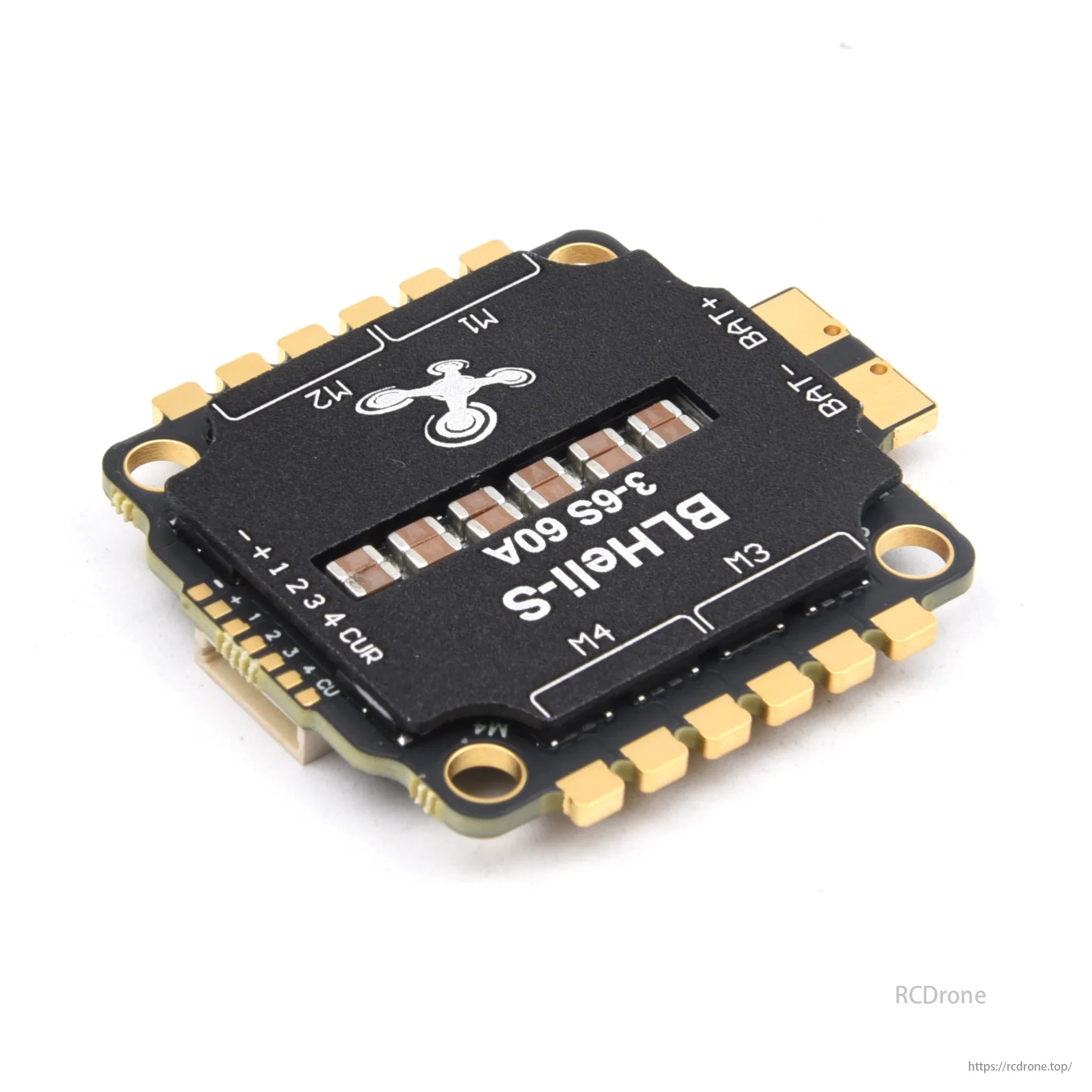 Mark4 V2 FPV Racing Drone, BLHELI-S ESC for FPV drones, 3-6S 60A, features connector markings for easy identification.