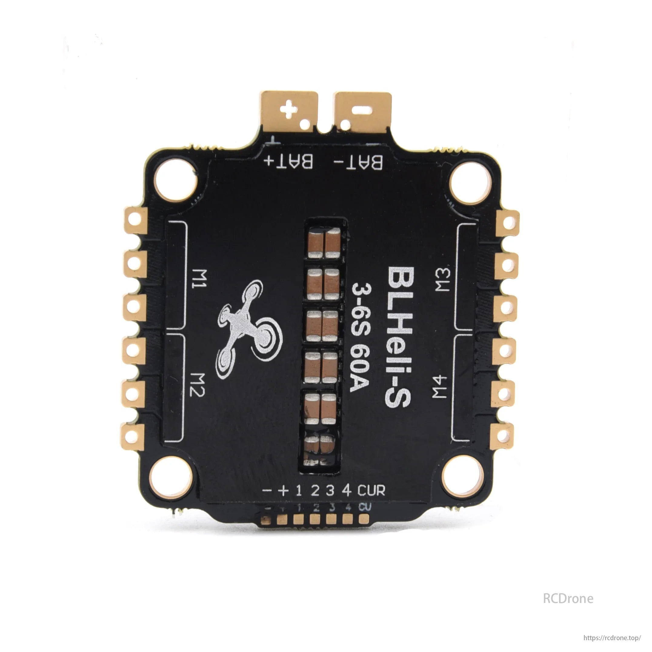 Mark4 V2 FPV Racing Drone, BLHeli-S 60A 3-6S DShot600 ESC supports various protocols and has an on-board filter capacitor for stabilization.