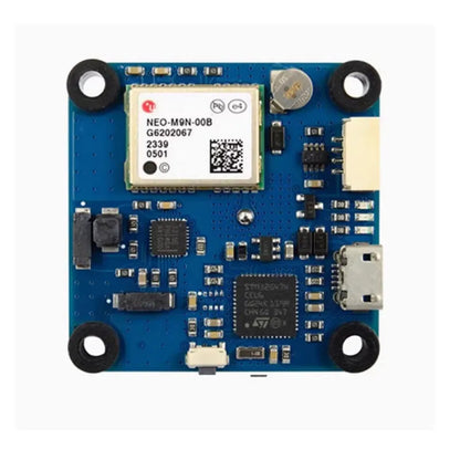 Matek AP_PERIPH DroneCAN GNSS M9N-G4-3100 GPS, Matek GNSS GPS module PCB with u-blox NEO-M9N-00B receiver, micro USB port, and four mounting holes
