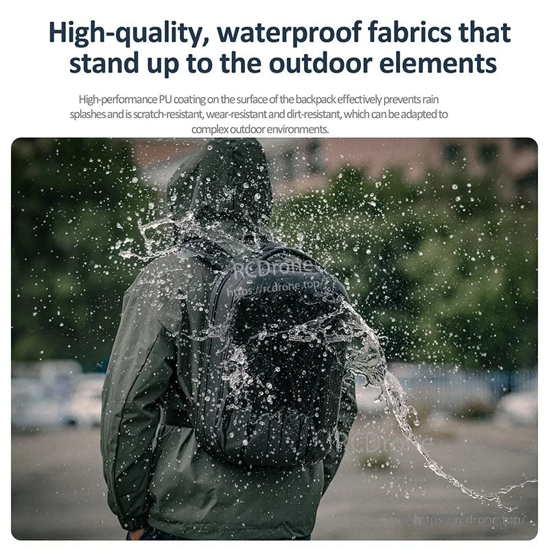 Mavic 3 Pro Storage Bag, Waterproof, high-quality PU-coated fabrics resist rain, scratches, wear, and dirt, making them ideal for outdoor use. (24 words)