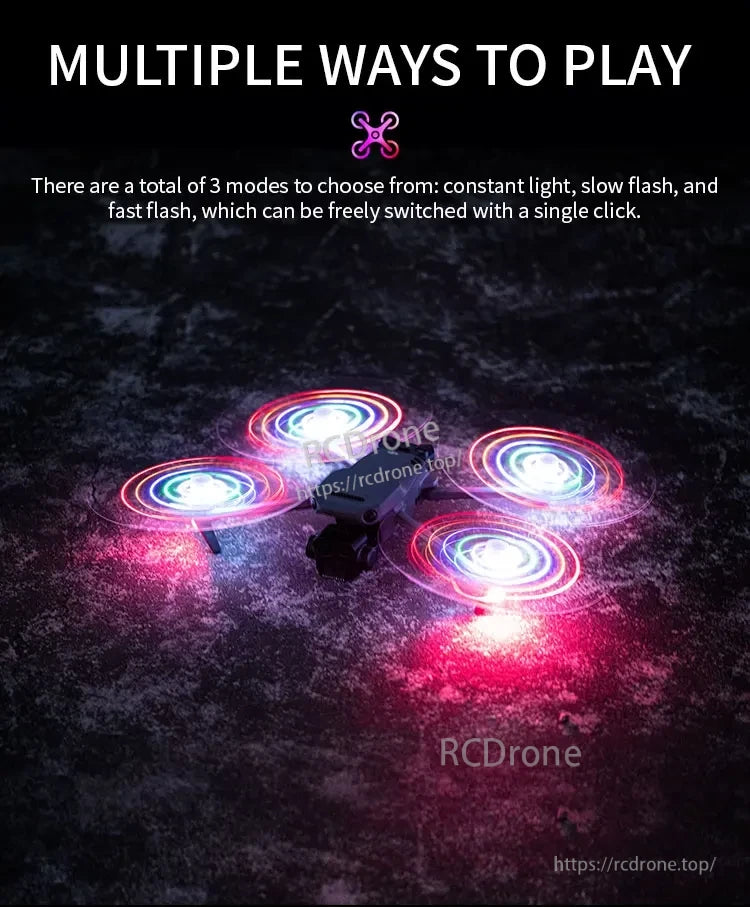 Mavic 3 Propeller, Multiple ways to play: constant light, slow flash, fast flash, switchable with one click.