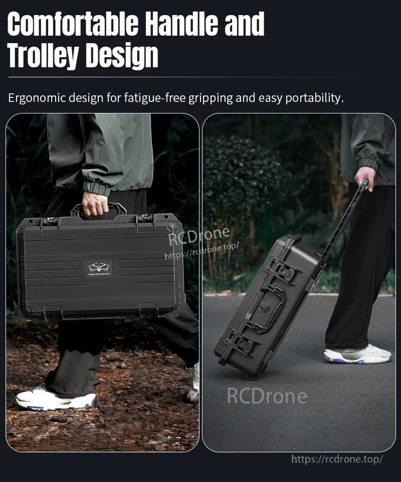 Mavic 4 Drone Case, Ergonomic handle and trolley design provide a comfortable grip, reduce fatigue, and enable easy, portable movement. (17 words)