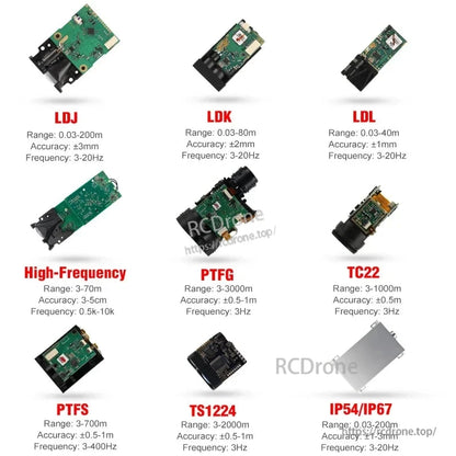 Meskernel LDJ-150 Green Laser Distance Sensor, LDJ: 0.03–200m range, ±3mm accuracy, 3–20Hz. LDJ-150 green laser: 100m, 520nm Class II, supports TTL/RS232/RS485/Bluetooth.
