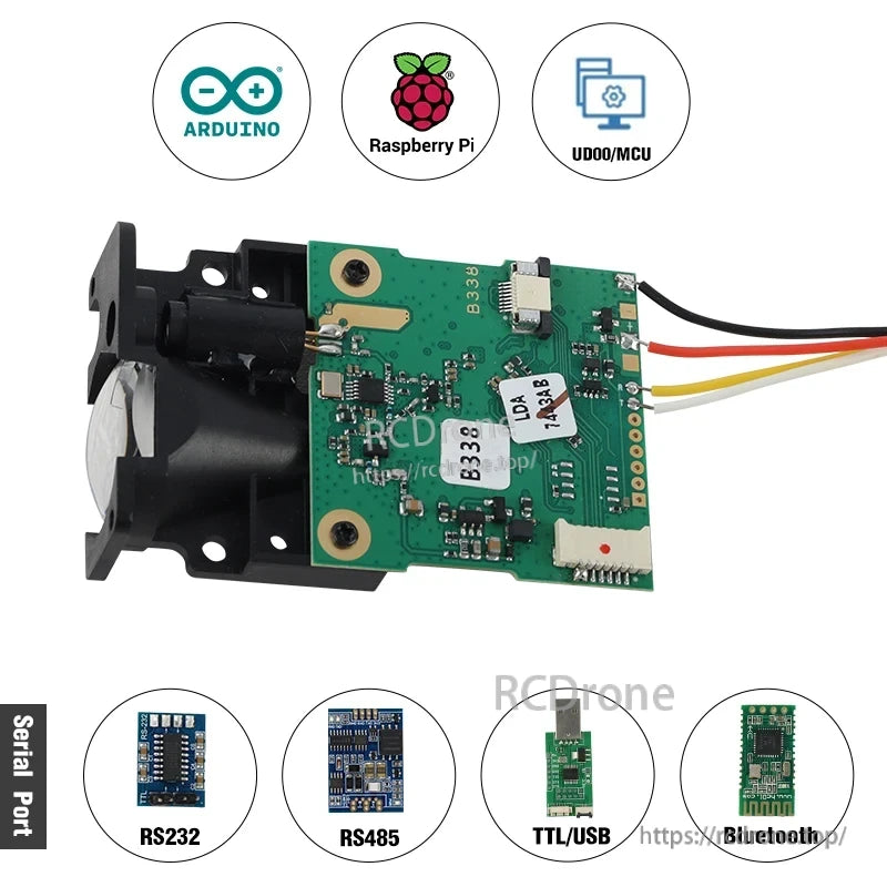 Meskernel LDJ-200 200m Laser Distance Sensor, Laser Distance Sensor for Arduino, Raspberry Pi, MCU with Serial Options