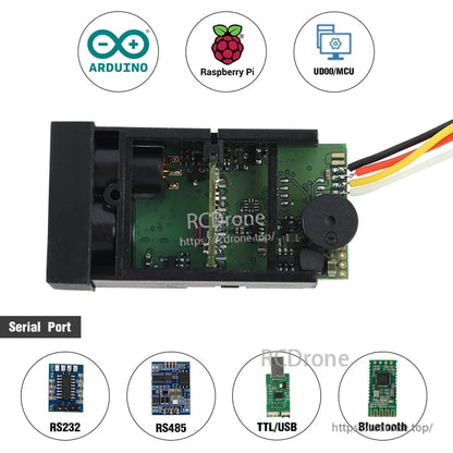 Meskernel LDK-60 Laser Distance Sensor measures up to 60m with ±2mm accuracy, using UART/TTL/RS232/RS485 and Bluetooth protocols.