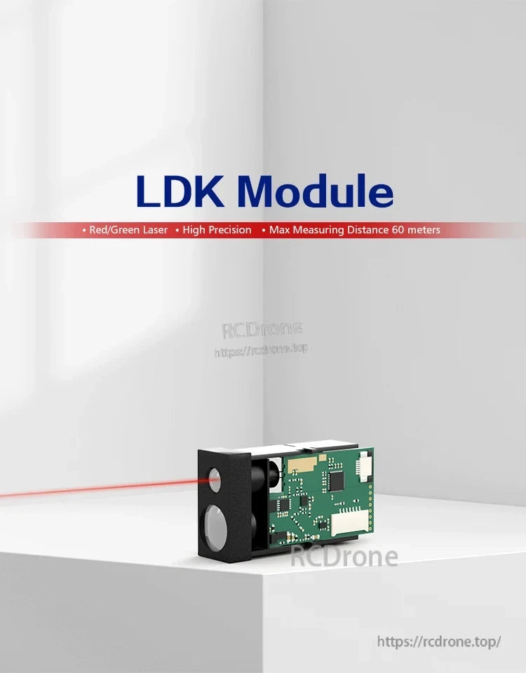 Meskernel LDK-60 Laser Distance Sensor, LDK module features red/green laser, high precision, and measures up to 60 meters.