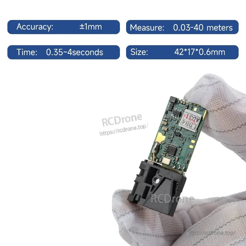 Meskernel LDL-10 10m Laser Height Sensor, Laser height sensor with ±1mm accuracy, 0.03–40m range, 0.35–4s response, compact 42×17×0.6mm size, supports TTL/RS485/RS232/Bluetooth interfaces.