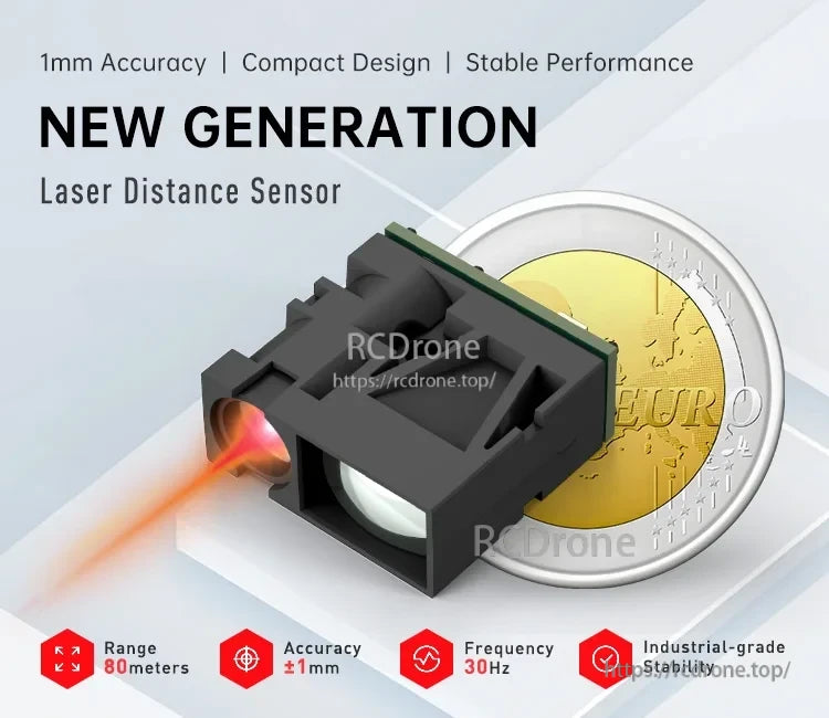 Meskernel LDL-10 Laser Distance Sensor, Advanced laser sensor with 80m range, ±1mm accuracy, 30Hz refresh rate, and industrial-grade stability for precise, reliable performance in demanding environments.