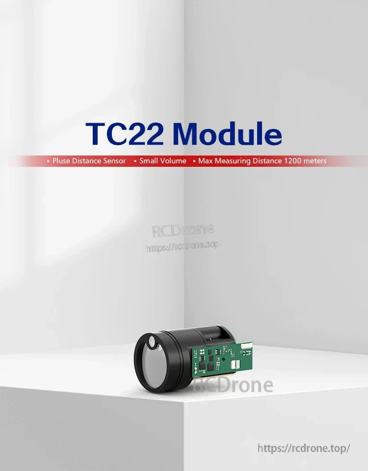 Meskernel TC22 1000m Micro Time of Flight Sensor, The TC22 module is a compact pulse distance sensor with a maximum range of 1200 meters, ideal for precise long-distance measurements in small spaces.