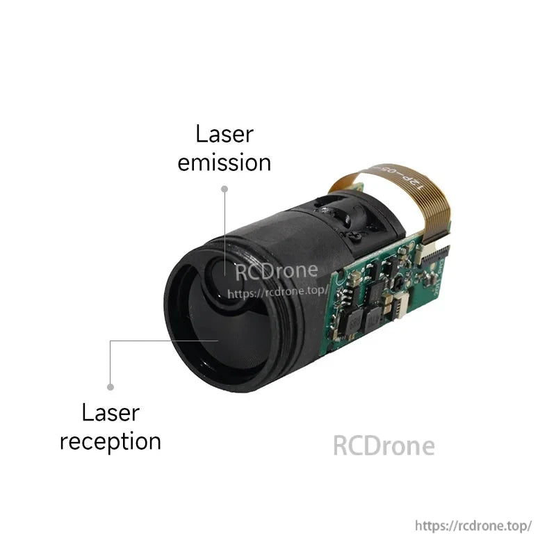 Meskernel TC22-400 Laser Distance Measuring Sensor, Laser distance sensor with emission and reception points labeled