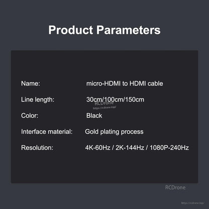 Micro-HDMI to HDMI Cable