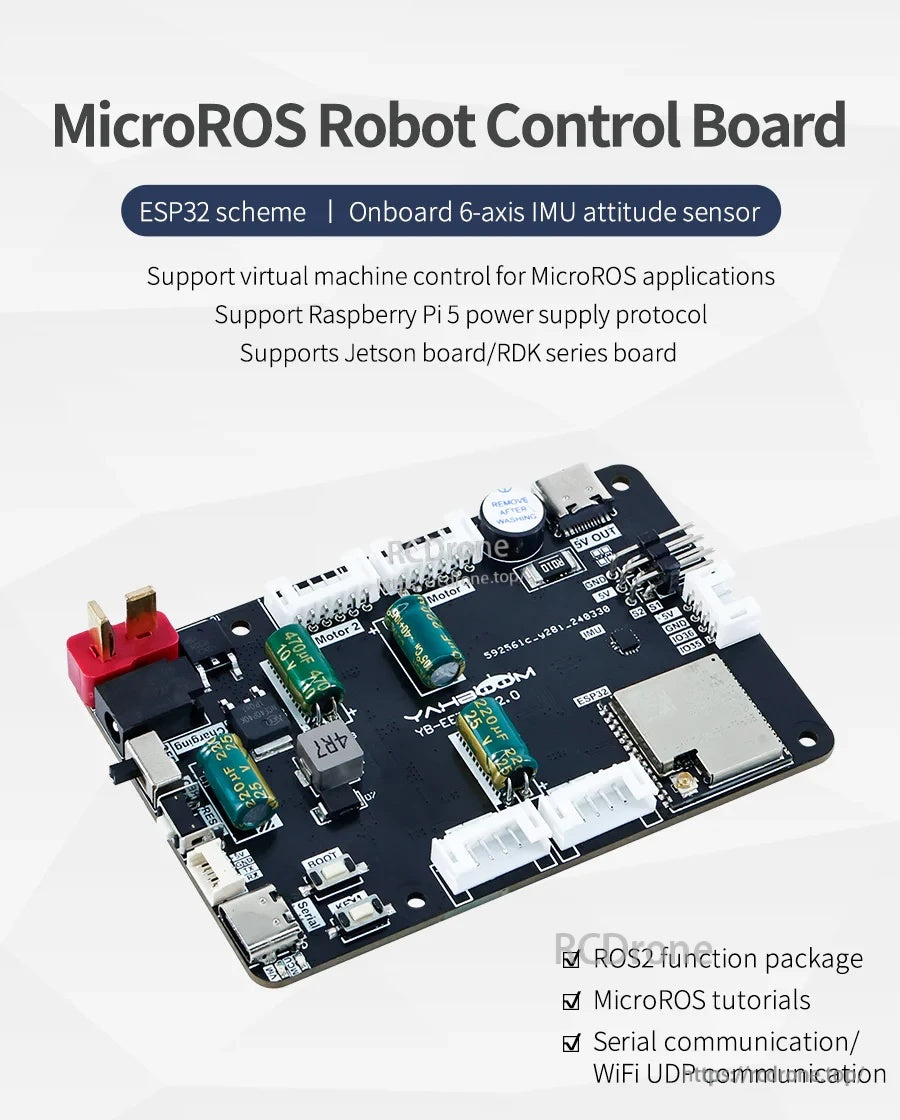 Yahboom YB-EET01-V2.0 Micro ROS robot control board with ESP32-S3, motor/servo connectors and onboard IMU