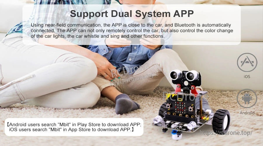 Mobile app control for Bitbot via Bluetooth with iOS and Android support