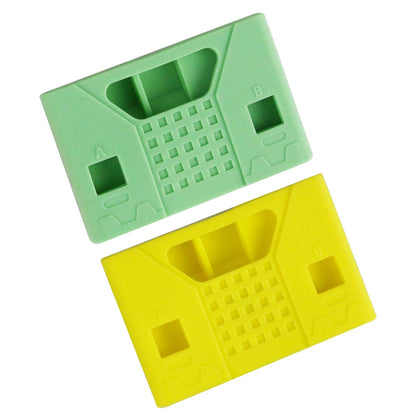 Micro:bit V2 silicone case in green and yellow, protective cover with button cutouts