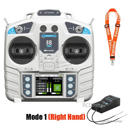 Microzone MC8B Mini + MC8RE-V2 2.4GHz 8-Channel S-FHSS RC Transmitter Radio System for Aircraft & Helicopter