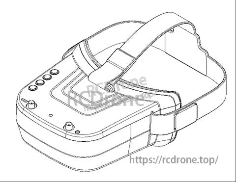 Mini 3.0-inch 5.8GHz 40CH FPV goggle overview with adjustable headband and top control buttons