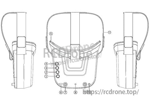 Mini 3 Inches 5.8GHZ 40CH FPV Goggles - button diagram