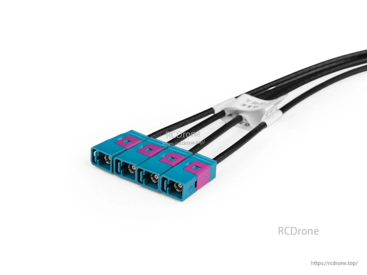 Mini-Fakra 4-in-1 female-to-female cable for GMSL2, operating -40℃ to 85℃, 500mm length, compatible with Rosenberger connectors.