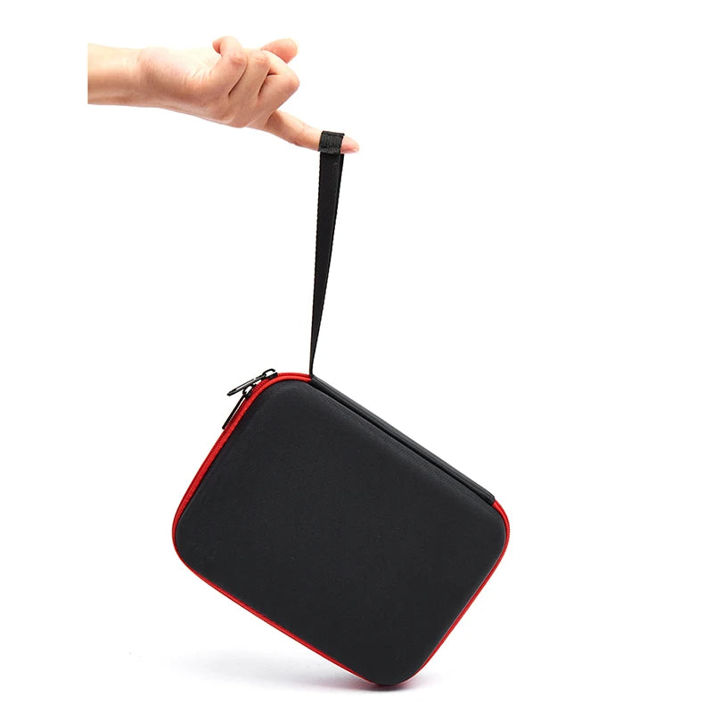 Mini Portable Case Battery Drone Storage bag, Mini portable case for DJI NEO drone storage with nylon and EVA material, black and red color, 21x16x6cm size, and 220g weight.