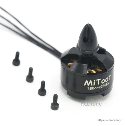 Mitoot 1806 2280KV 2-3S CW/CCW Brushless Motor, Mitoot 1806-2280KV brushless motor for QAV250/260 FPV drone, with CW/CCW rotation and 2-3S compatibility.