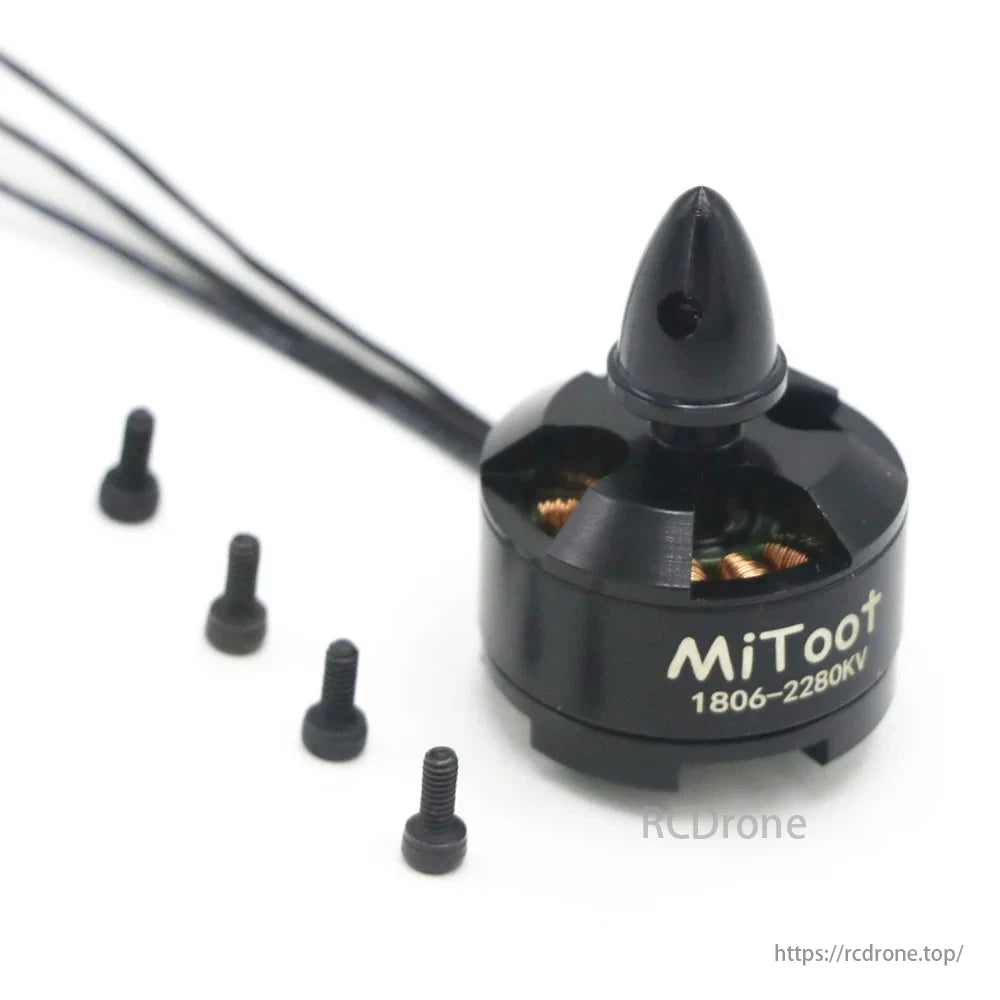 Mitoot 1806 2280KV 2-3S CW/CCW Brushless Motor, Mitoot 1806-2280KV brushless motor for QAV250/260 FPV drone, CW/CCW rotation, 2-3S compatibility.