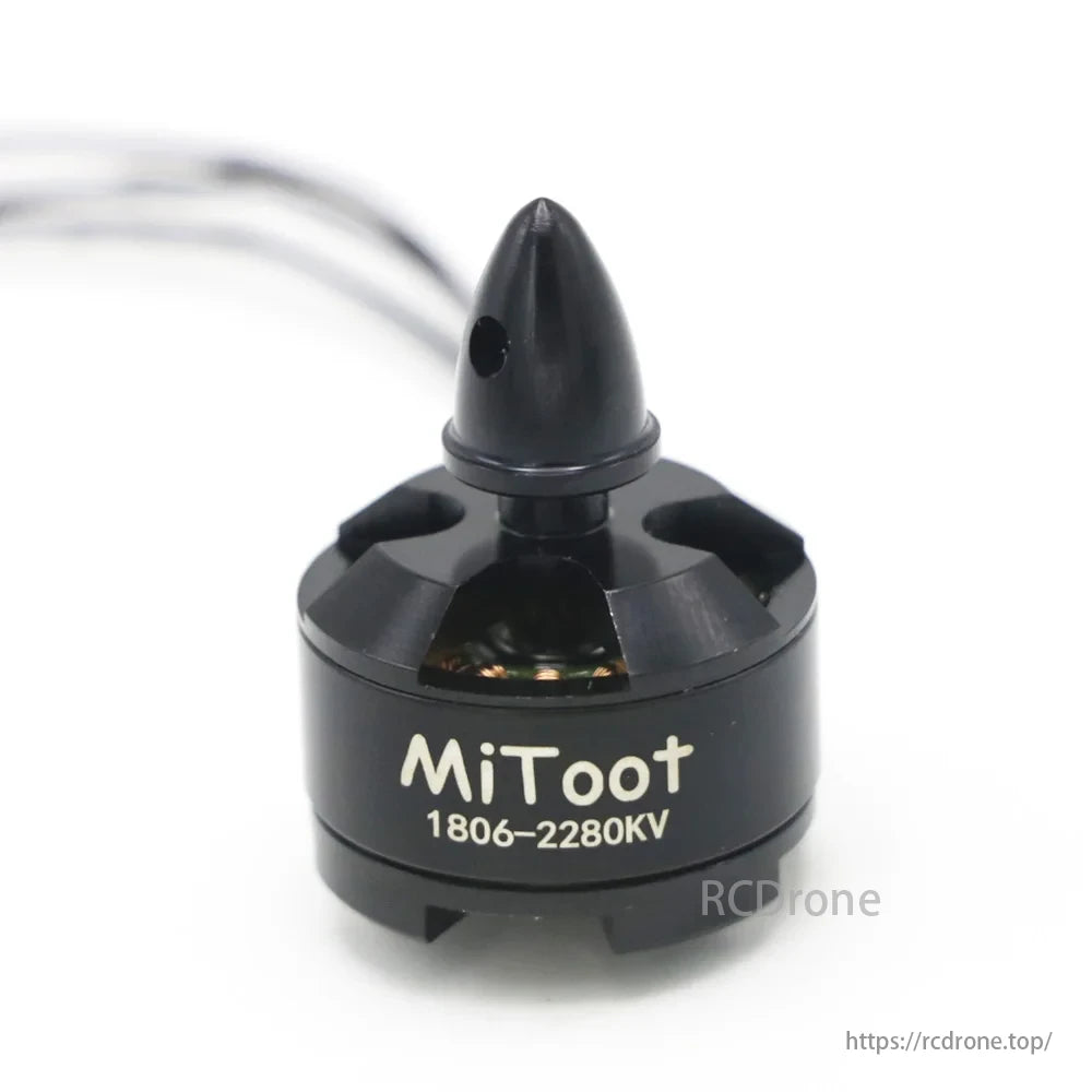Mitoot 1806 2280KV 2-3S CW/CCW Brushless Motor, Integrated processing between propeller mount holder and motor cap.