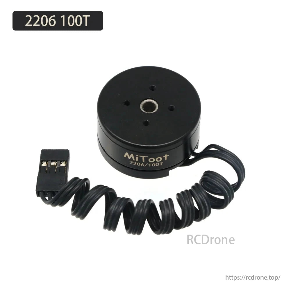 Mitoot Gimbal Brushless Motor, Mitoot 2206 100T gimbal motor for FPV camera gimbals, with compact design and coiled cable.