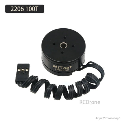 Mitoot Gimbal Brushless Motor, Mitoot 2206 100T gimbal motor for FPV camera gimbals, with compact design and coiled cable.